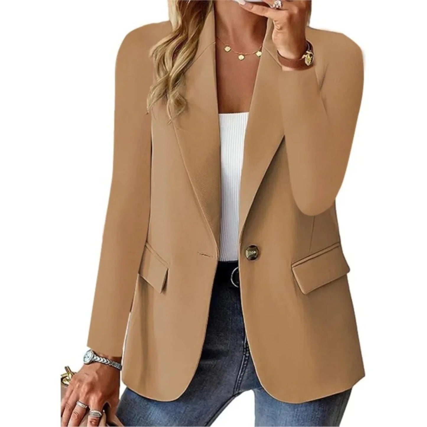 Wearclo | Women's Lapel Pocket Blazer