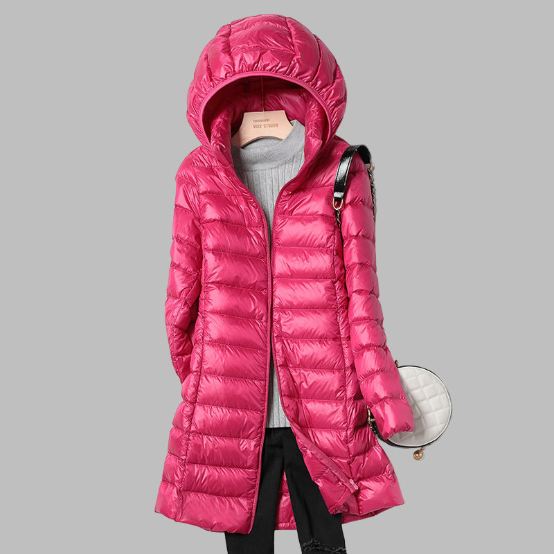 Wearclo | Women's Long Down Puffer Jacket with Hood