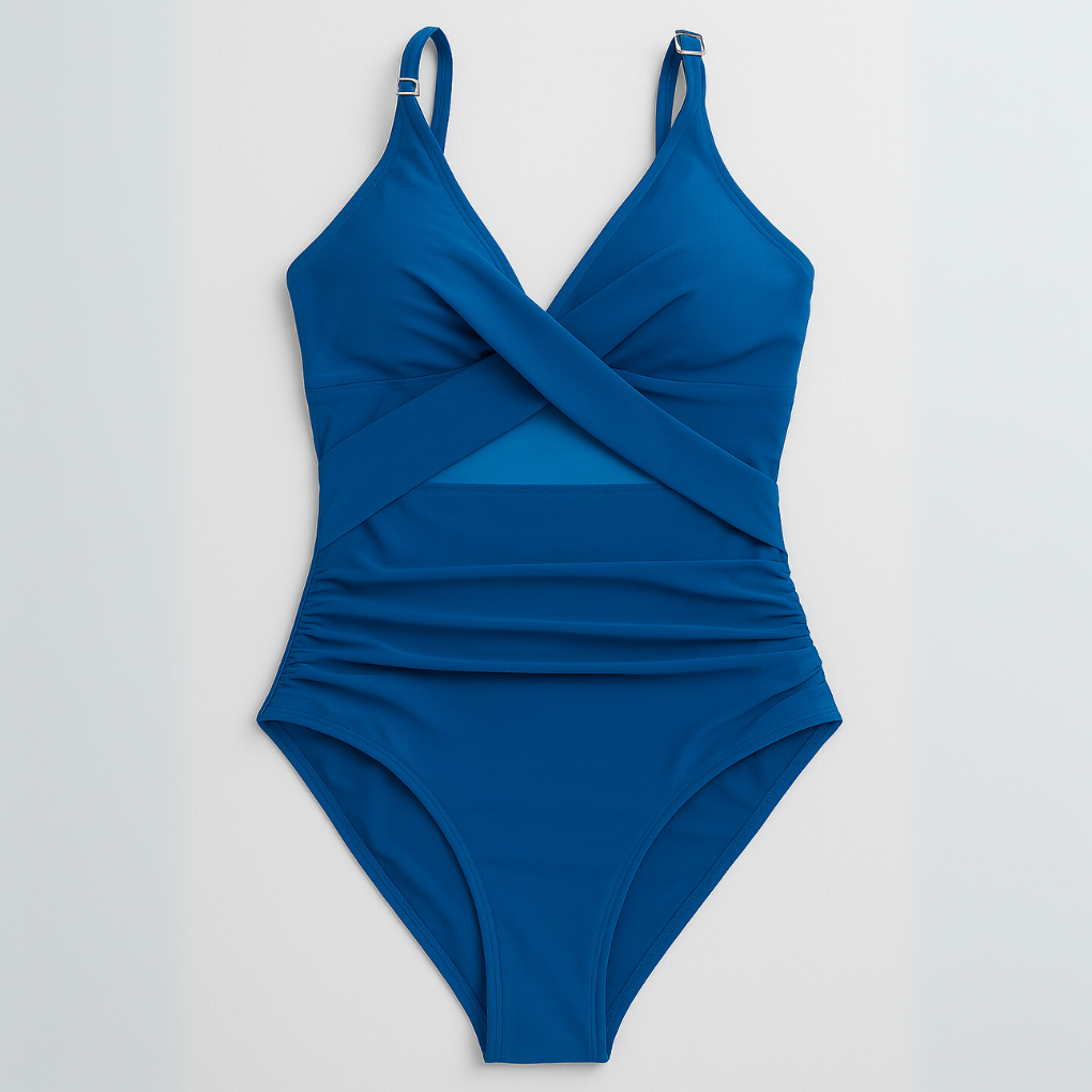 Wearclo | Women's One-Piece Swimsuit with Mesh Inset
