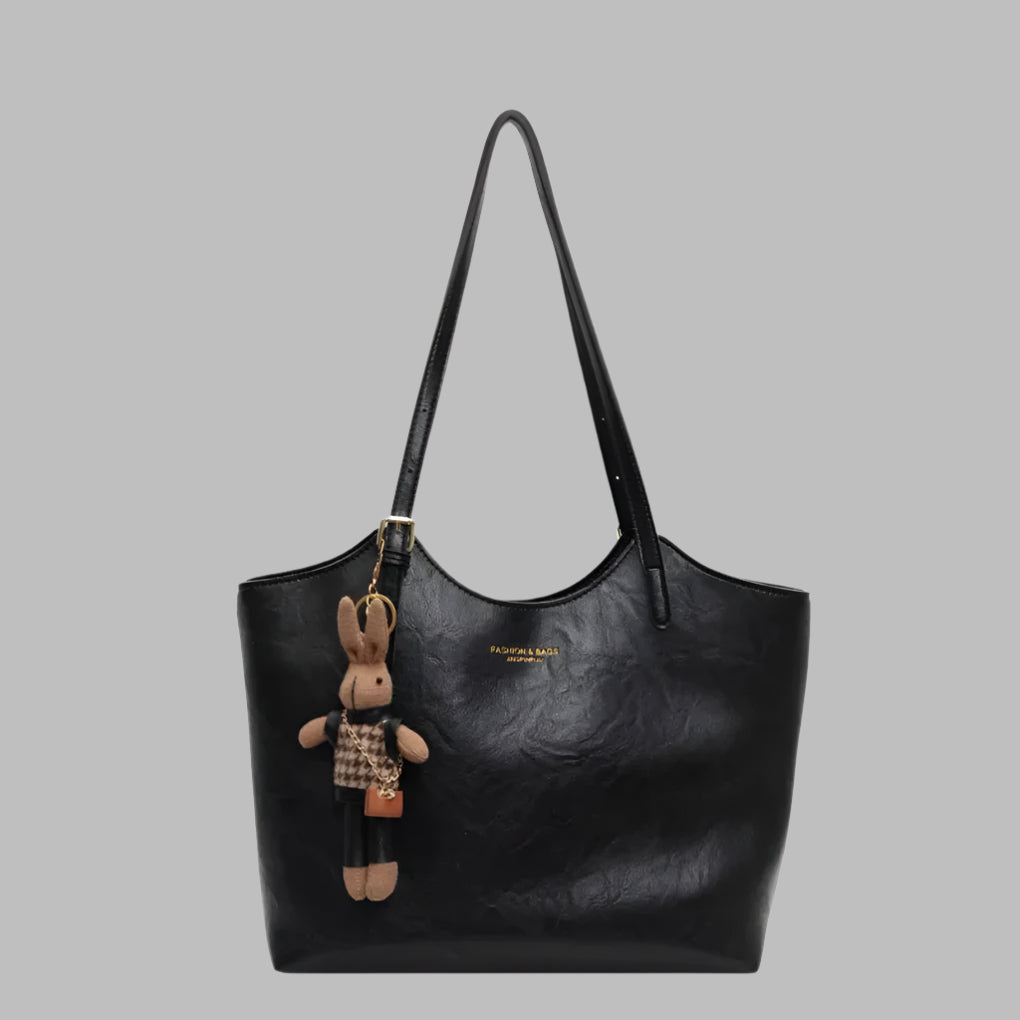 Wearclo | Women's Vintage Tote Shoulder Bag with Charm