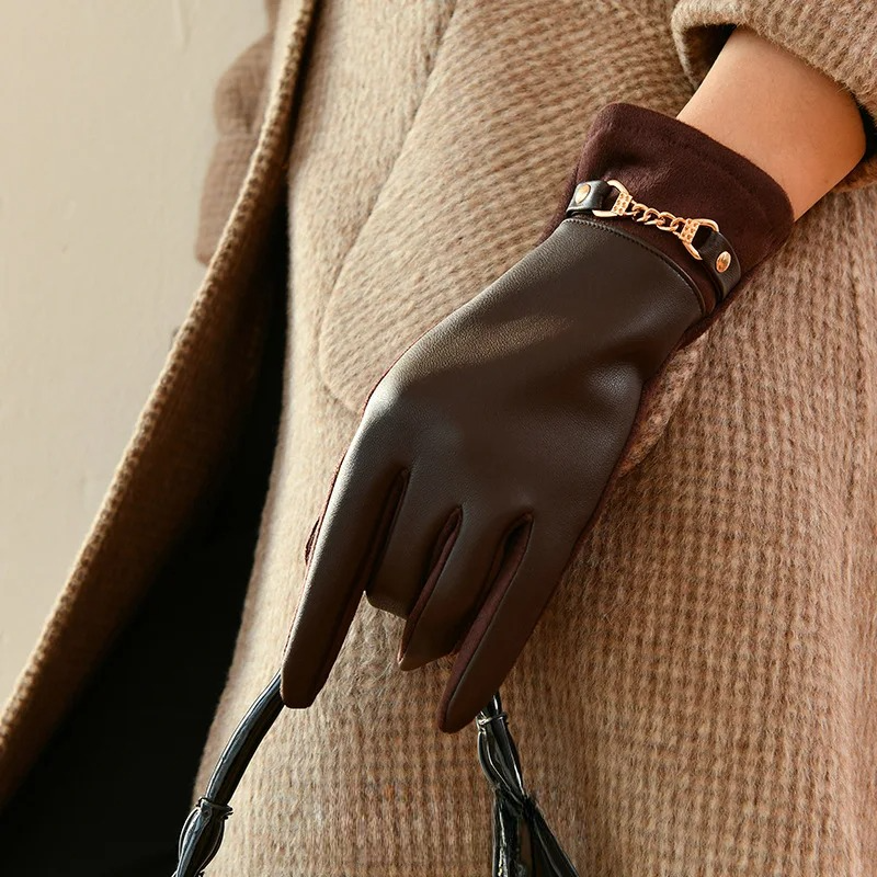 Women's Cashmere-Lined Leather Gloves