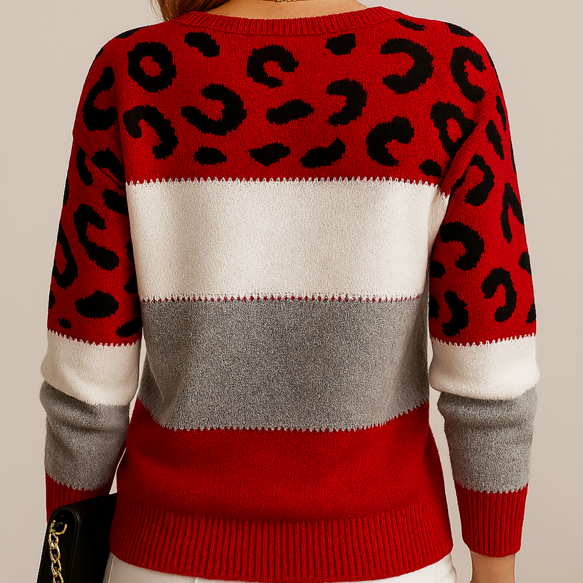 Women's Elegant V-Neck Knit Sweater – Fine-Knit Pullover