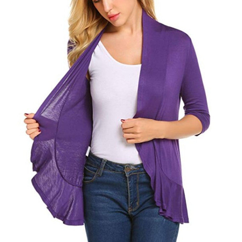 Women's Stylish Asymmetrical Cardigan with Flattering Details