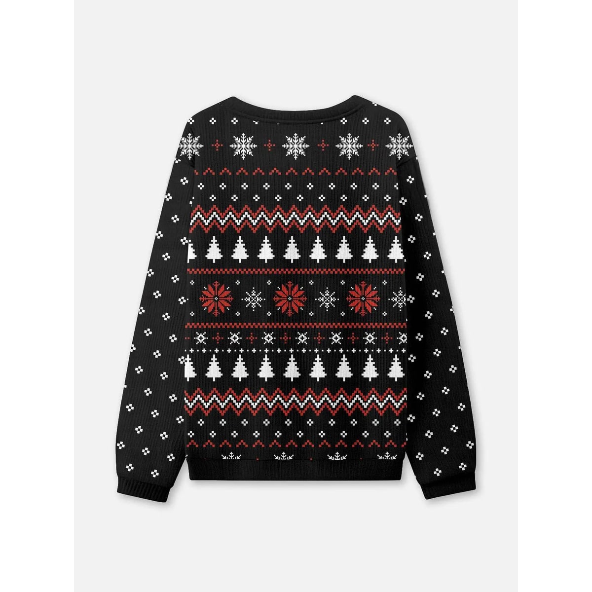 Women's Ugly Christmas Sweater Funny Crew Neck with Fair Isle and Goblin Graphic