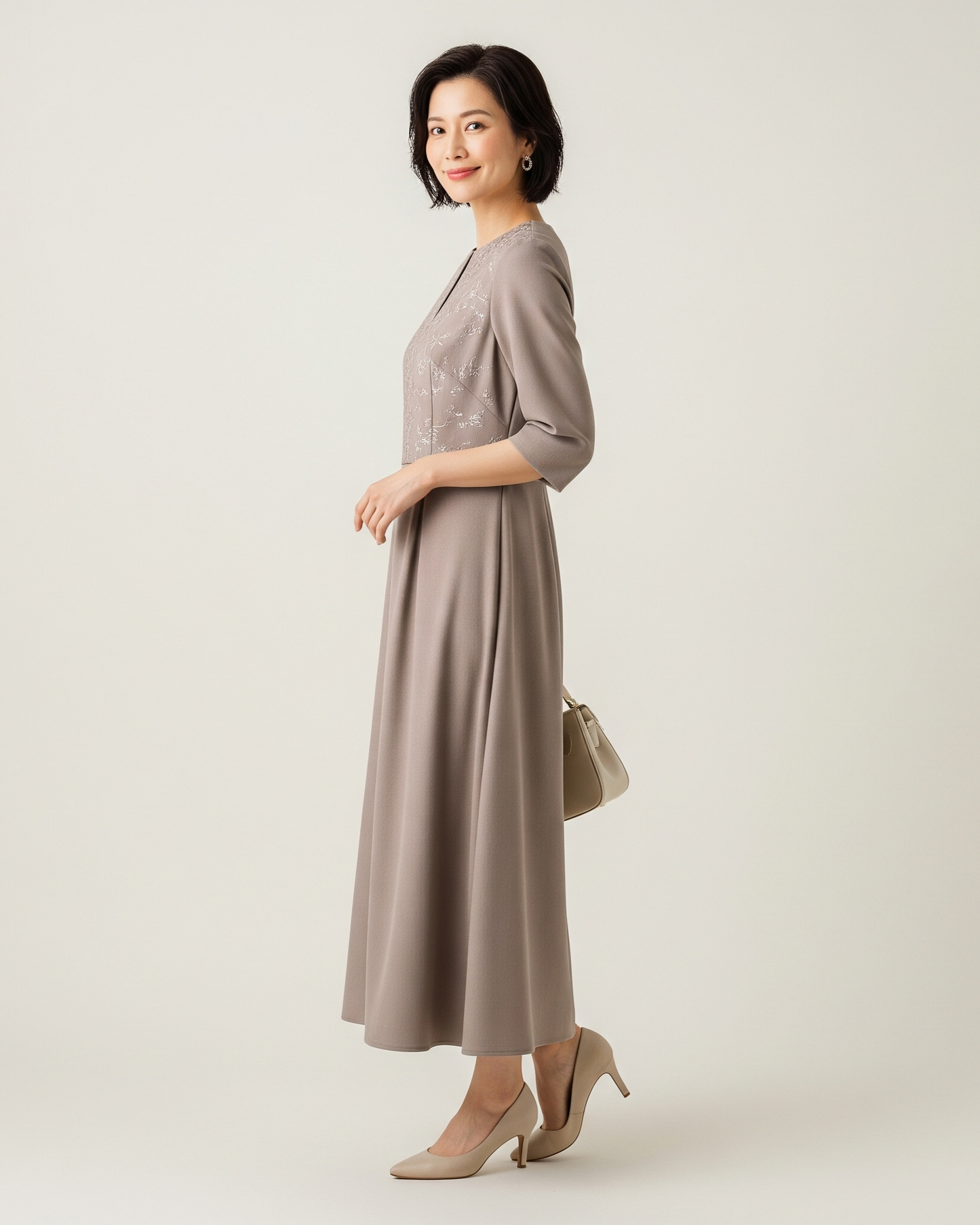 Women's Elegant V-Neck Midi Dress
