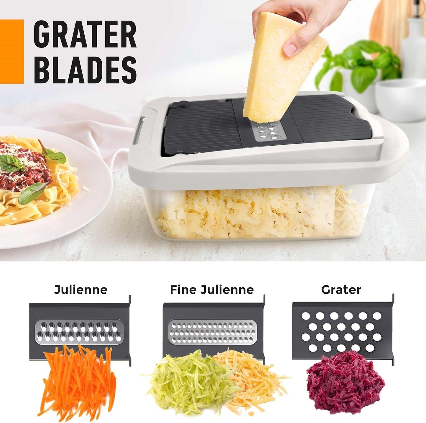 10-in-1 Vegetable Slicer with 8 Blades – Faster Cutting, Chopping, and Grating!