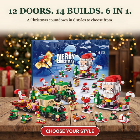 12-Day Christmas Brick Advent Calendar, 14 Builds 6-in-1, Choose from 8 Styles