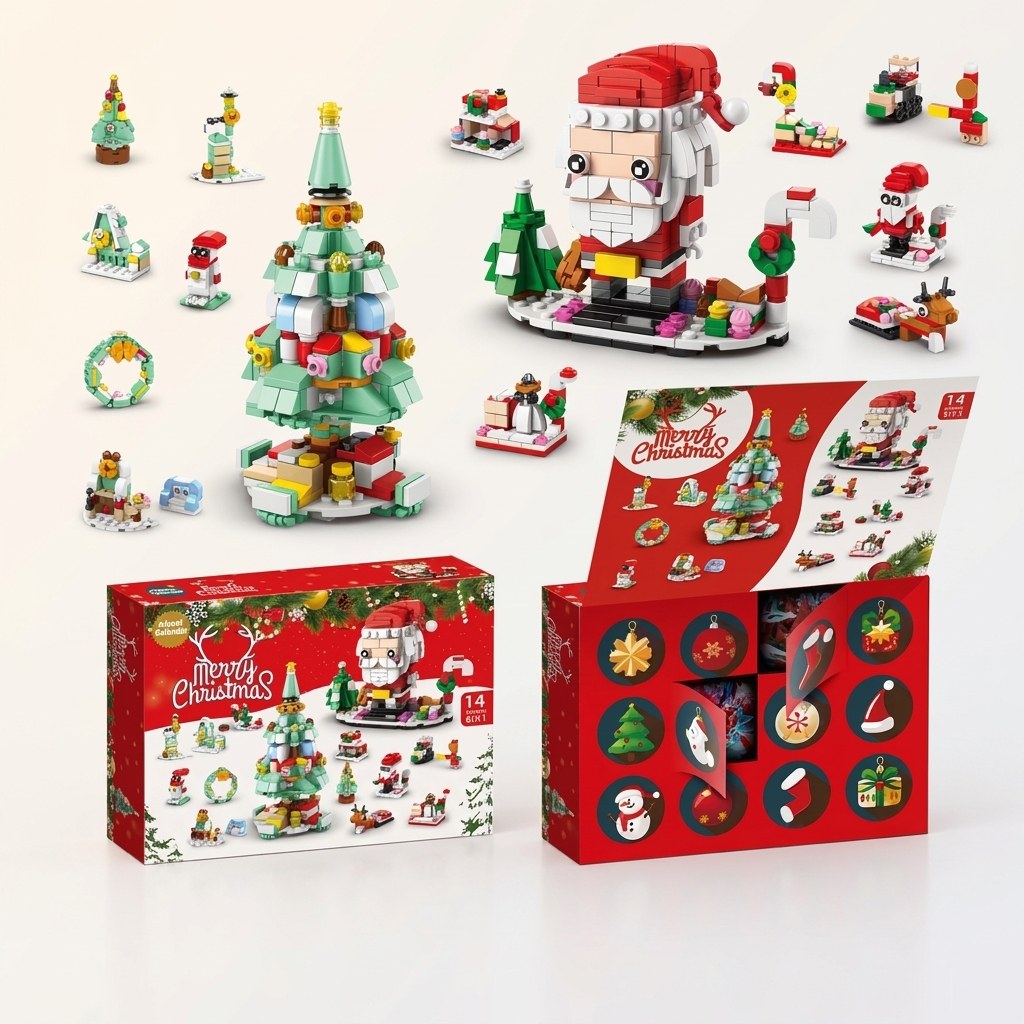 12-Day Christmas Brick Advent Calendar, 14 Builds 6-in-1, Choose from 8 Styles