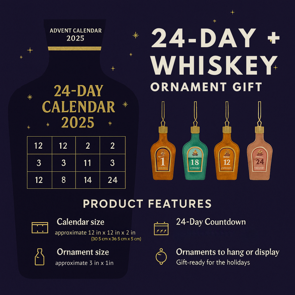 24-Day Whiskey Advent Calendar Decorative Countdown Display