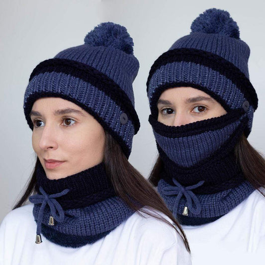 3-in-1 Beanie Scarf Mask Set