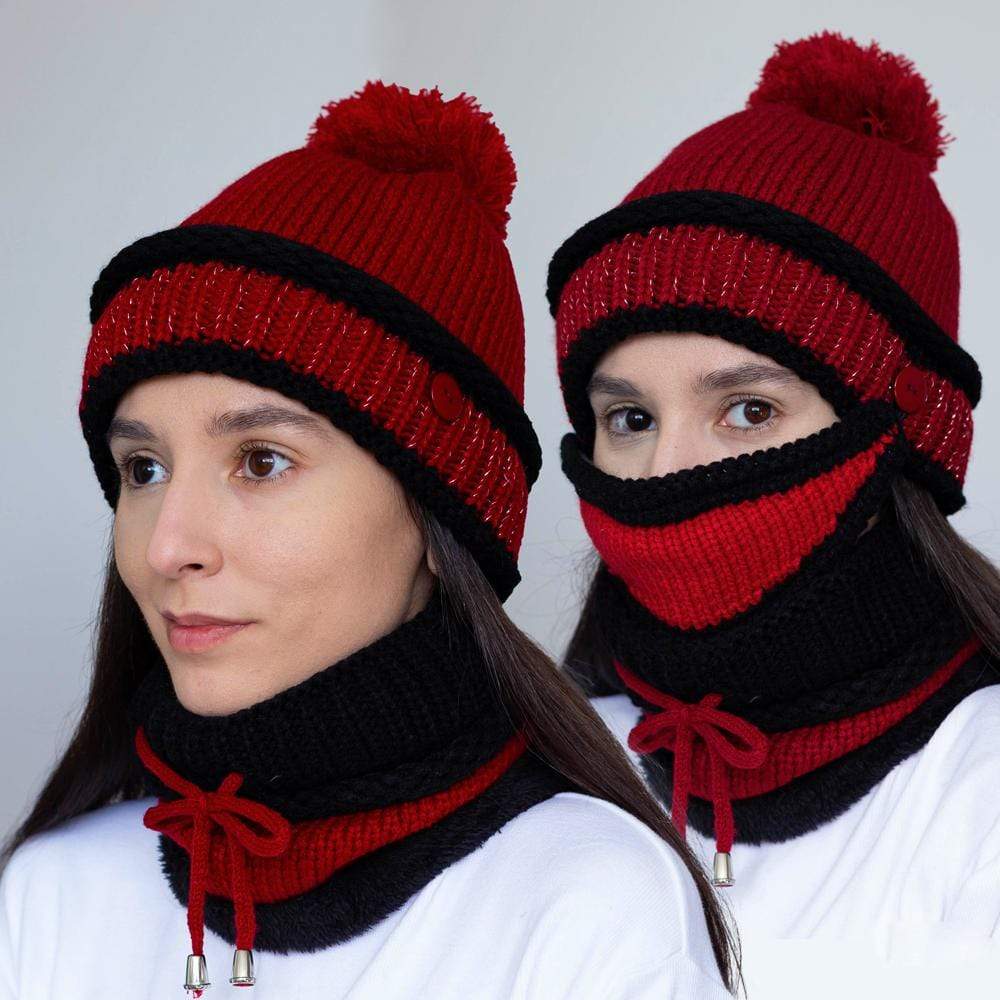 3-in-1 Beanie Scarf Mask Set