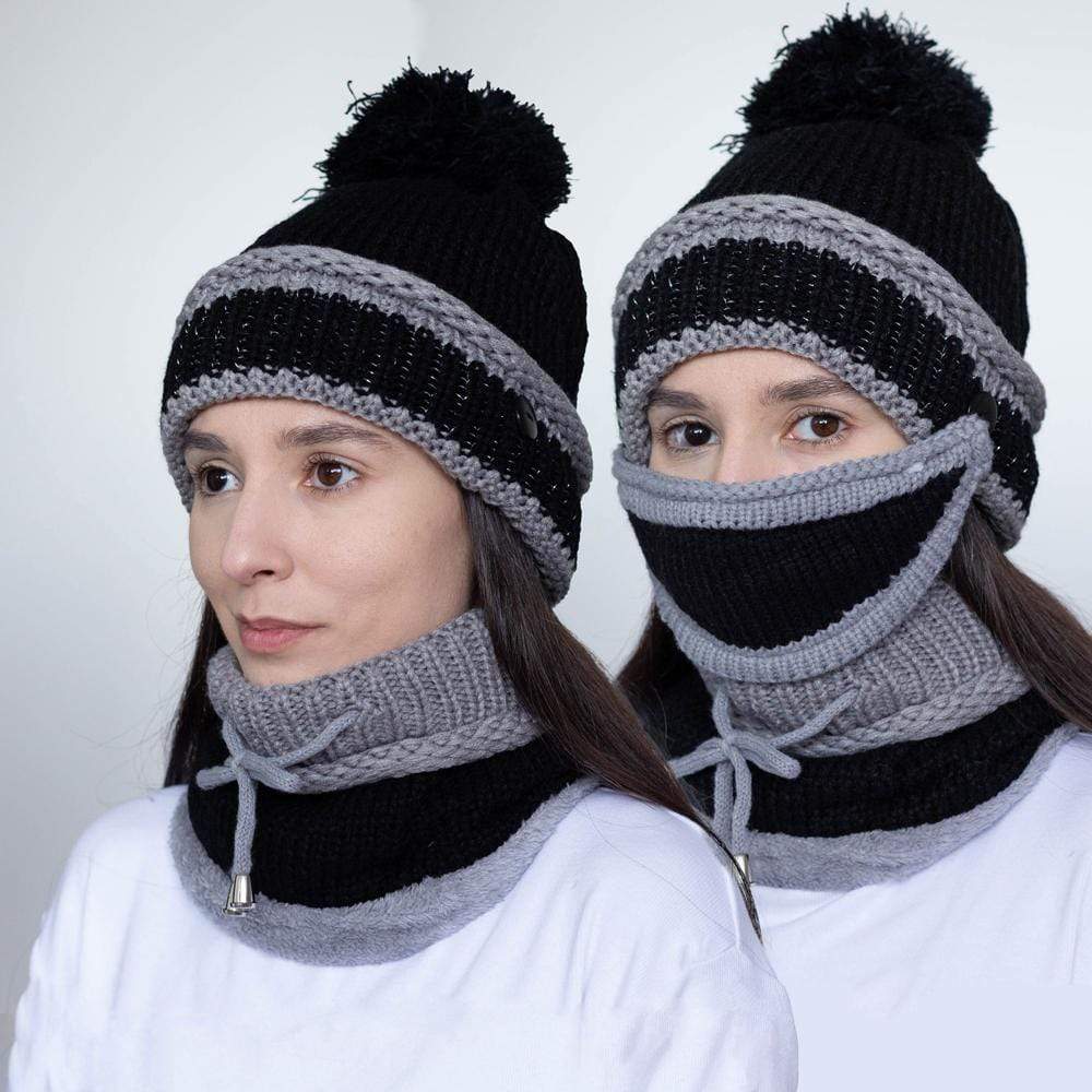 3-in-1 Beanie Scarf Mask Set