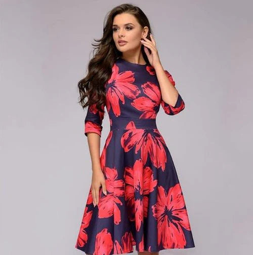 Image of Faith | Women's 3/4 Sleeve A-Line Midi Dress