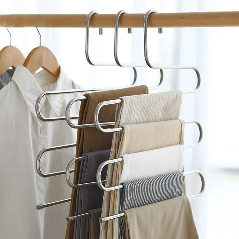 5-Tier S-Shaped Stainless Steel Trousers Hanger