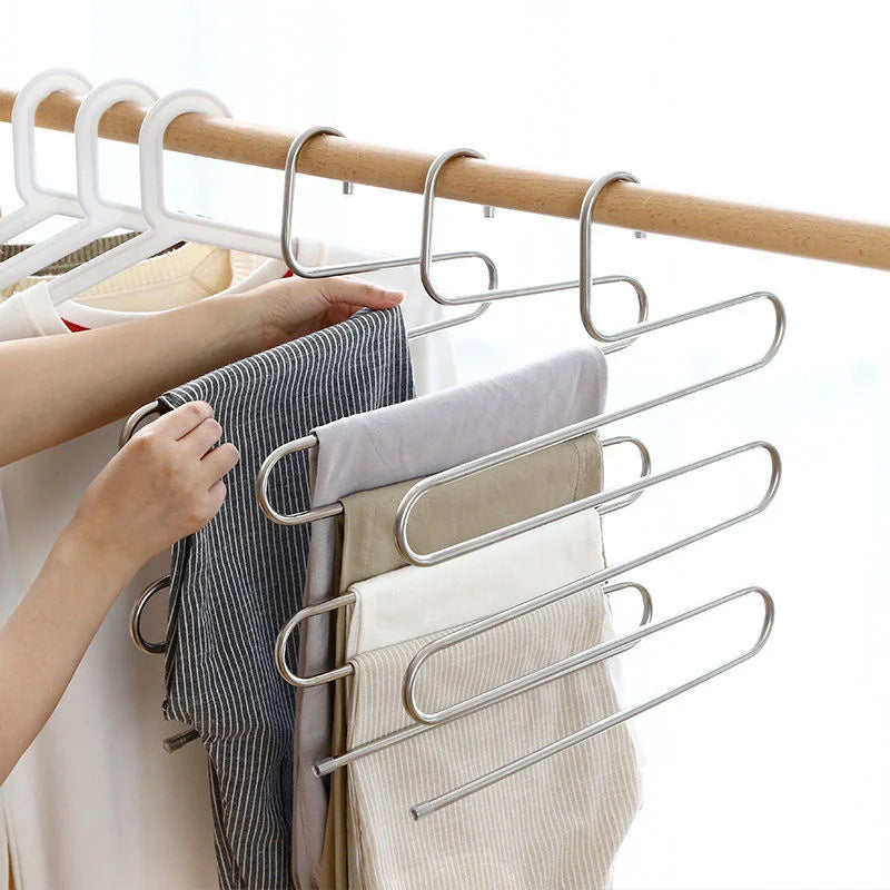 5-Tier S-Shaped Stainless Steel Trousers Hanger