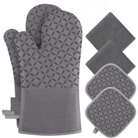 6-Piece Heat-Resistant Oven Mitt and Pot Holder Set