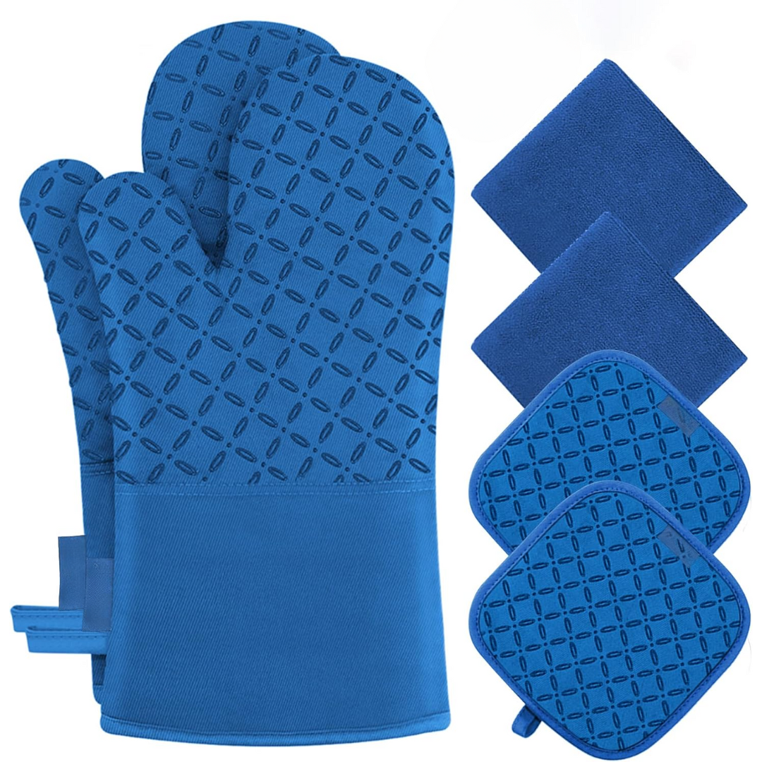 6-Piece Heat-Resistant Oven Mitt and Pot Holder Set