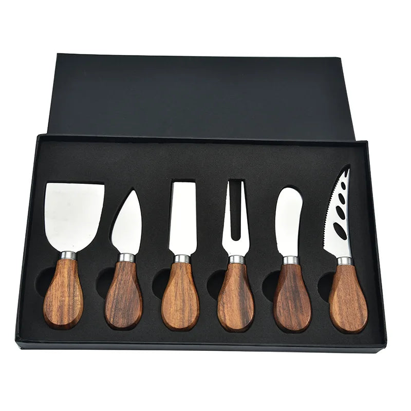 6-Piece Stainless Steel Cheese Knives for Charcuterie Boards and Cutlery