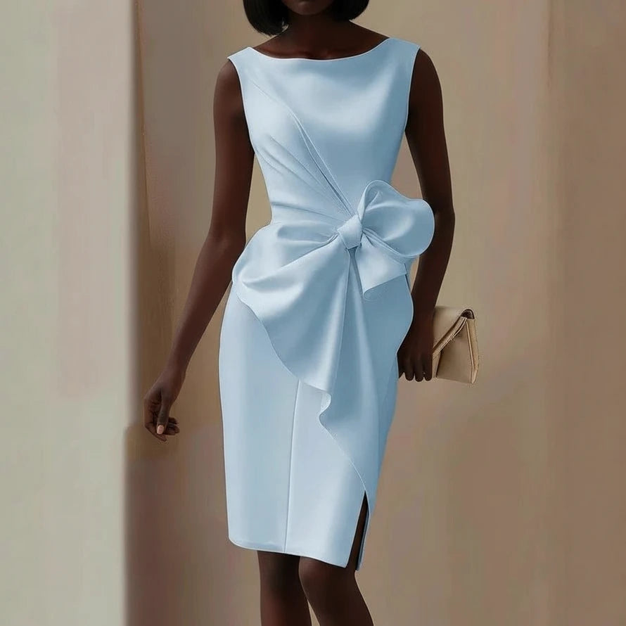 Women's Bow Cocktail Midi Dress