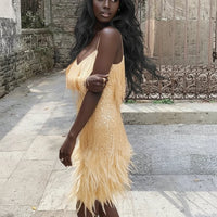 Women's Fringe Cocktail Mini Dress
