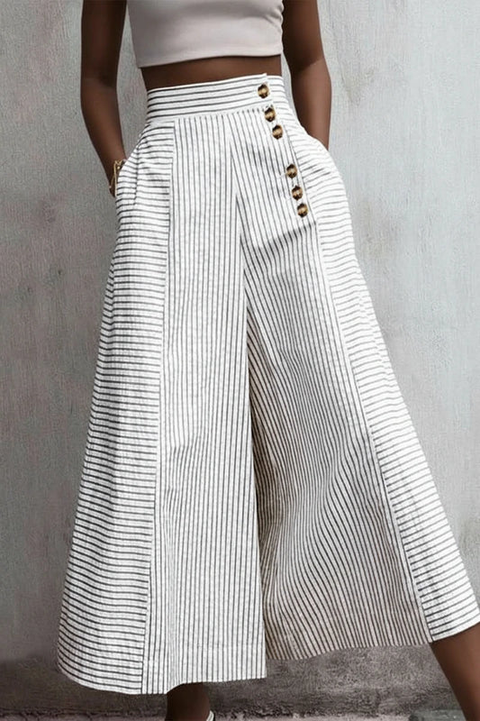 Women's Striped Wide Leg Pants