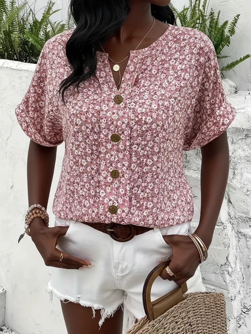 Women's Floral Pattern Summer Blouse