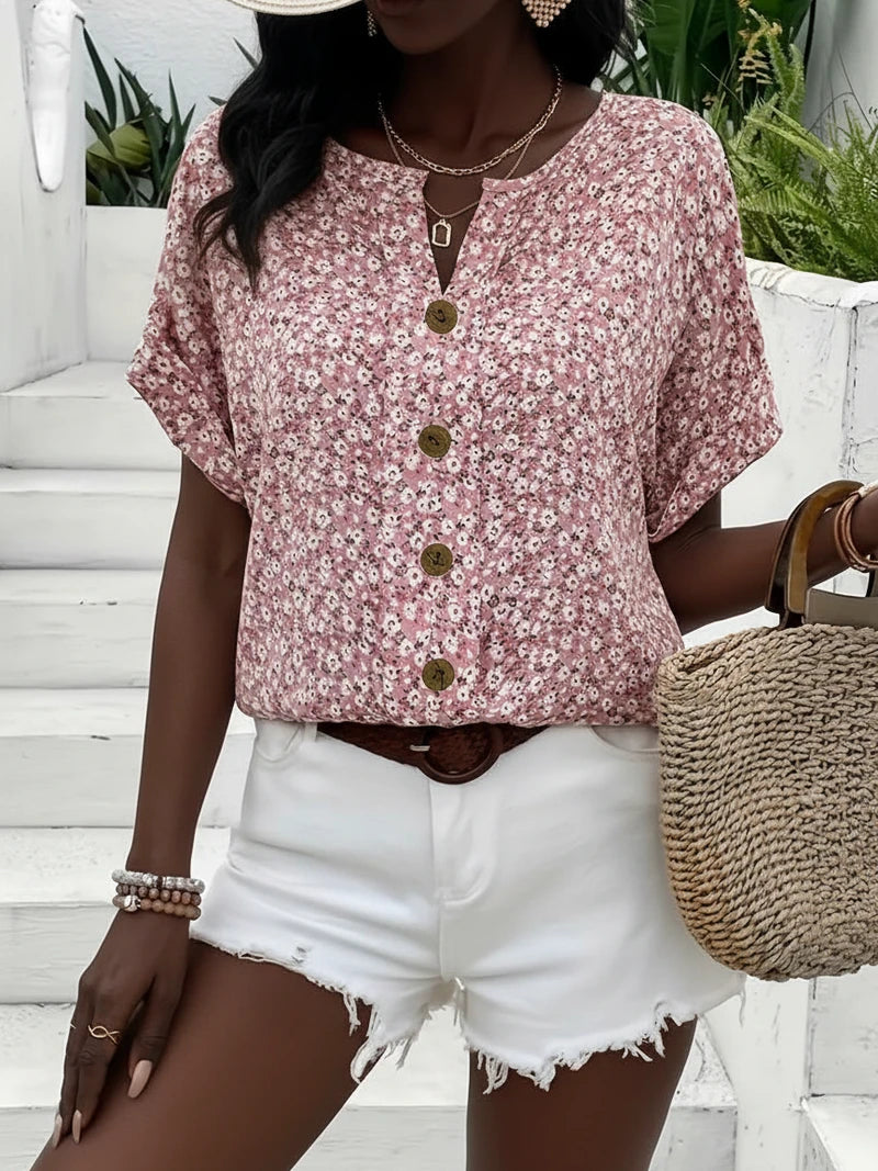 Women's Floral Pattern Summer Blouse