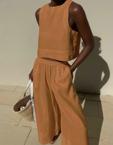 Women's Sleeveless Tank Top and Pants Set