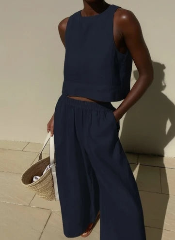 Women's Sleeveless Tank Top and Pants Set