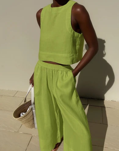 Women's Sleeveless Tank Top and Pants Set