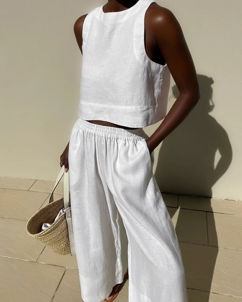 Women's Sleeveless Tank Top and Pants Set
