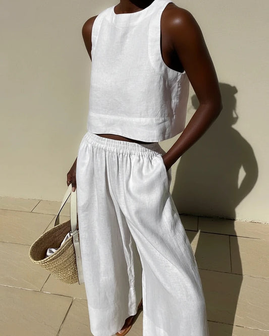 Women's Sleeveless Tank Top and Pants Set