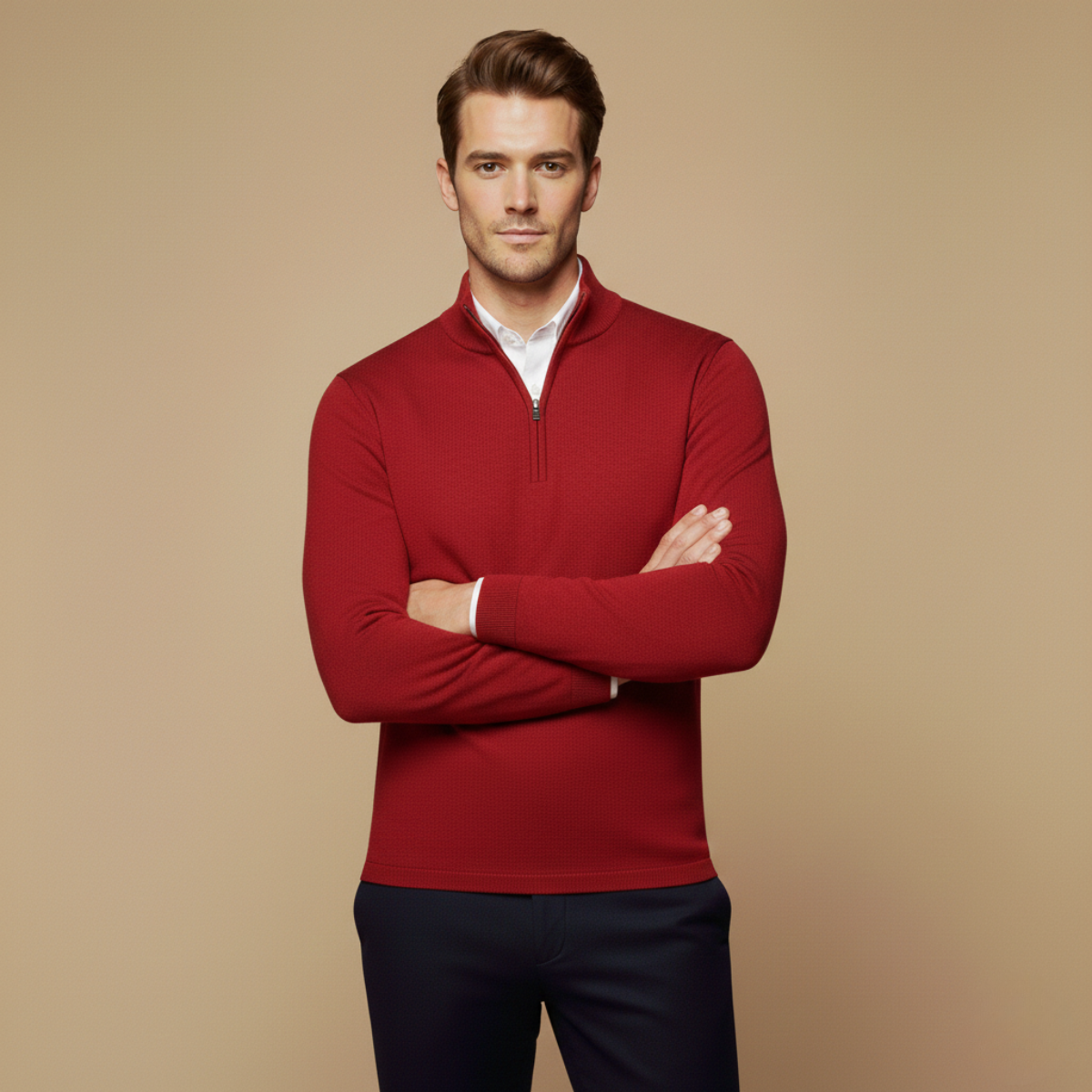 Image of Aaron | Men's Quarter-Zip Pullover Sweater