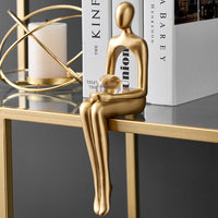 Abstract Thinker Golden Statue