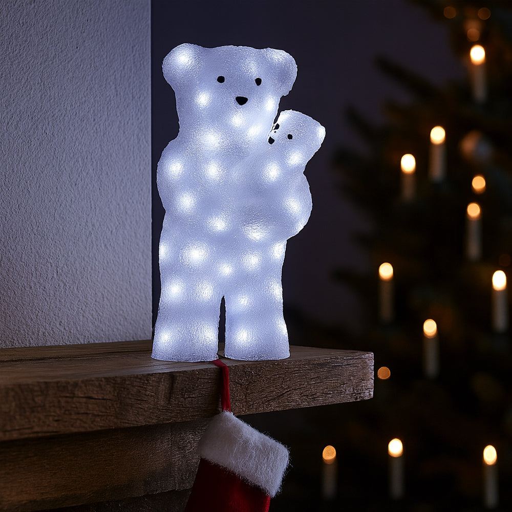 Acrylic Polar Bear with LED Lights - 60 cm