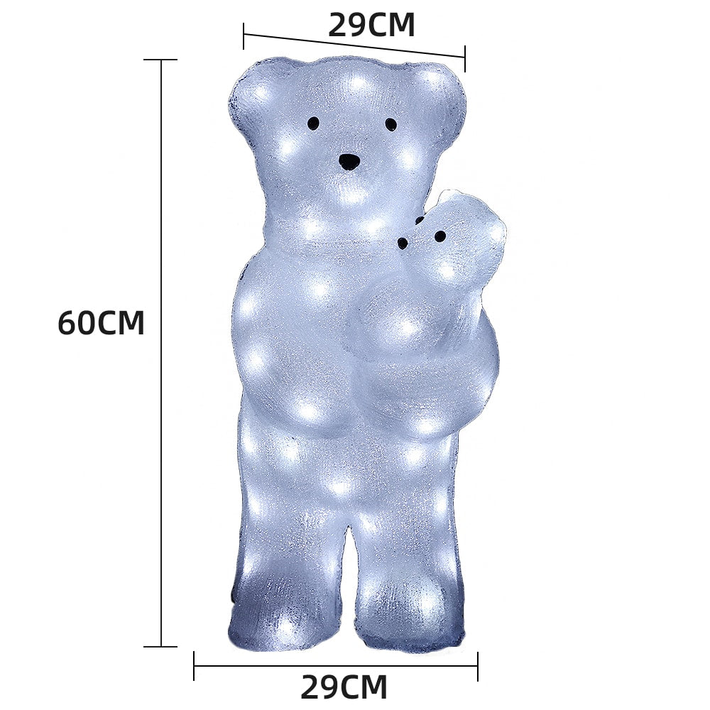 Acrylic Polar Bear with LED Lights - 60 cm