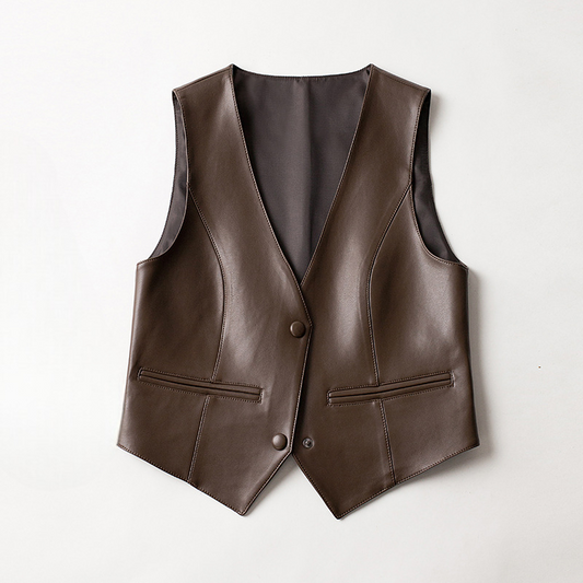Image of Amanda | Women's Button Vest Sleeveless Top
