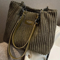 Amelia Corduroy Shoulder Bag - Luxurious and Practical for Everyday Use
