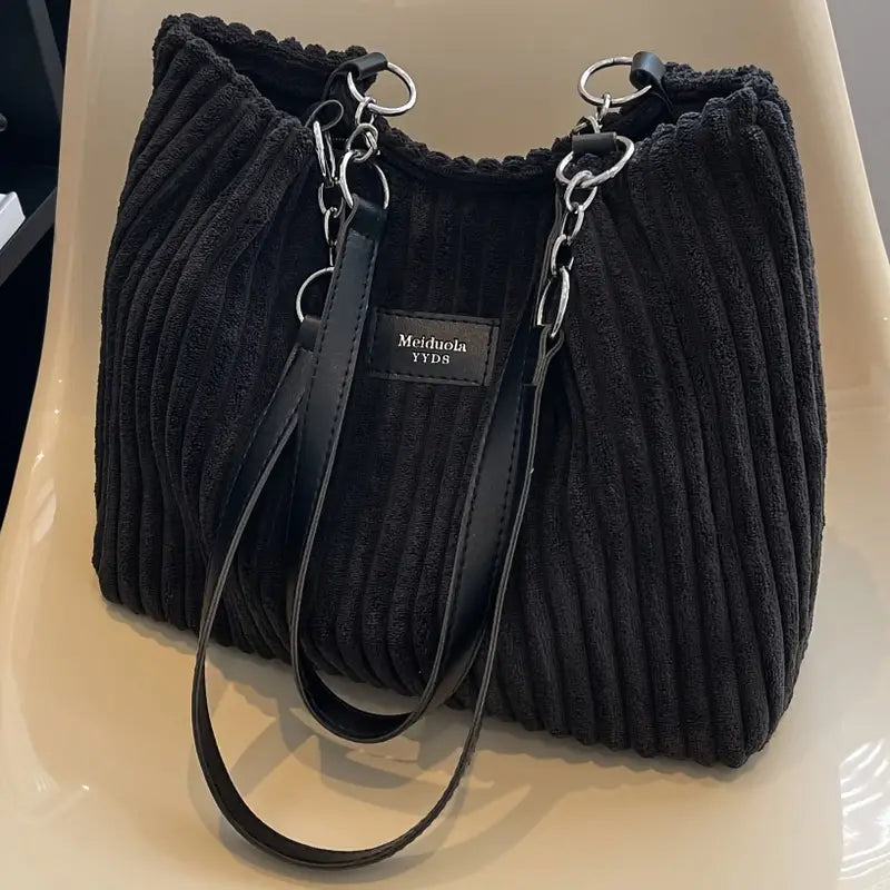 Amelia Corduroy Shoulder Bag - Luxurious and Practical for Everyday Use