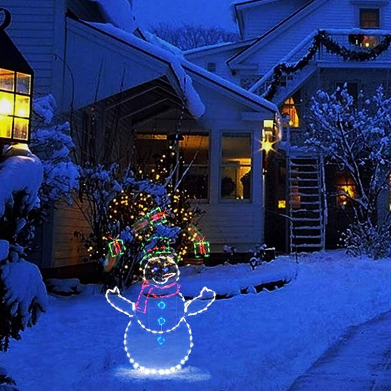Animated LED Snowball Fight Light - Outdoor Snowman & Penguin Christmas Decor