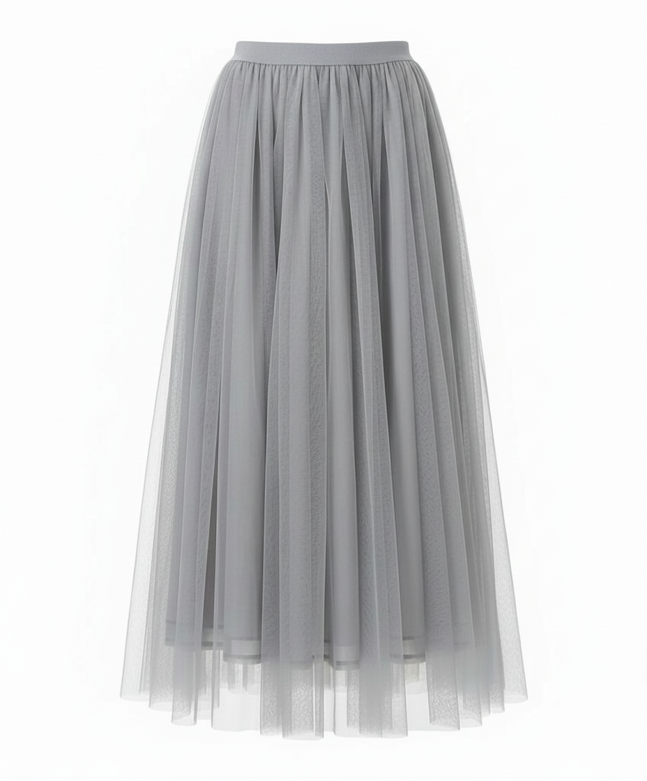 Ankle-Length Skirt with High Waist
