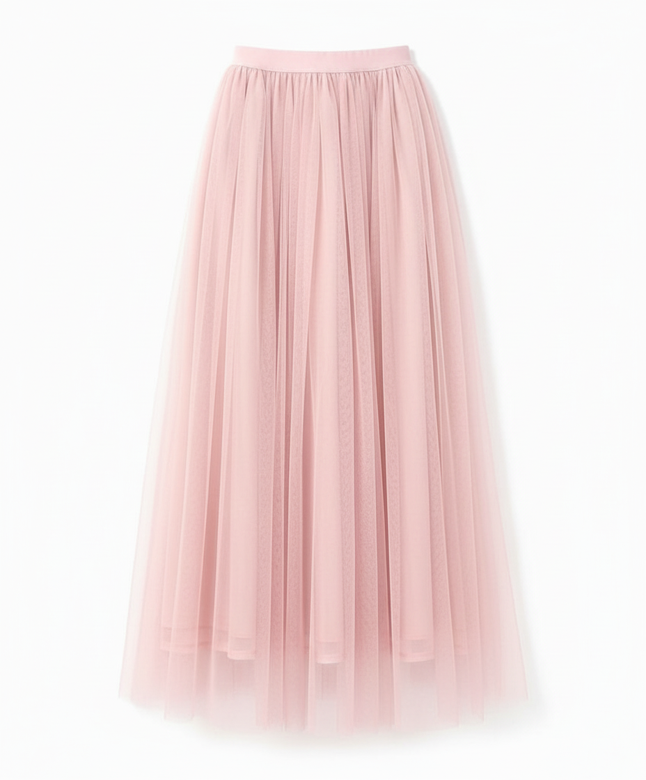 Ankle-Length Skirt with High Waist