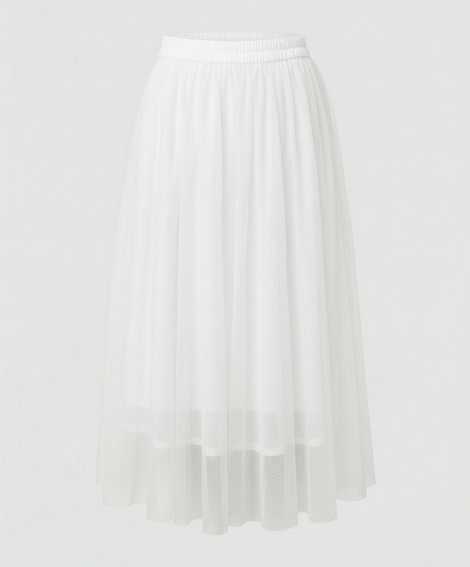 Ankle-Length Skirt with High Waist