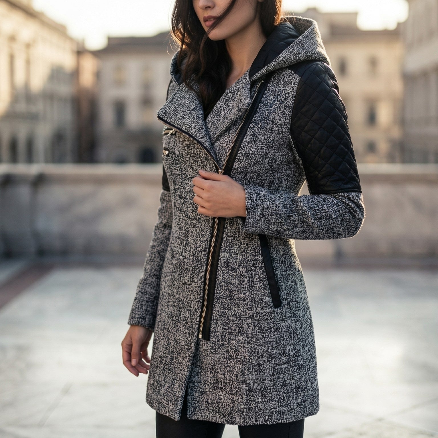 Image of Anne | Women's Asymmetrical Zip Coat