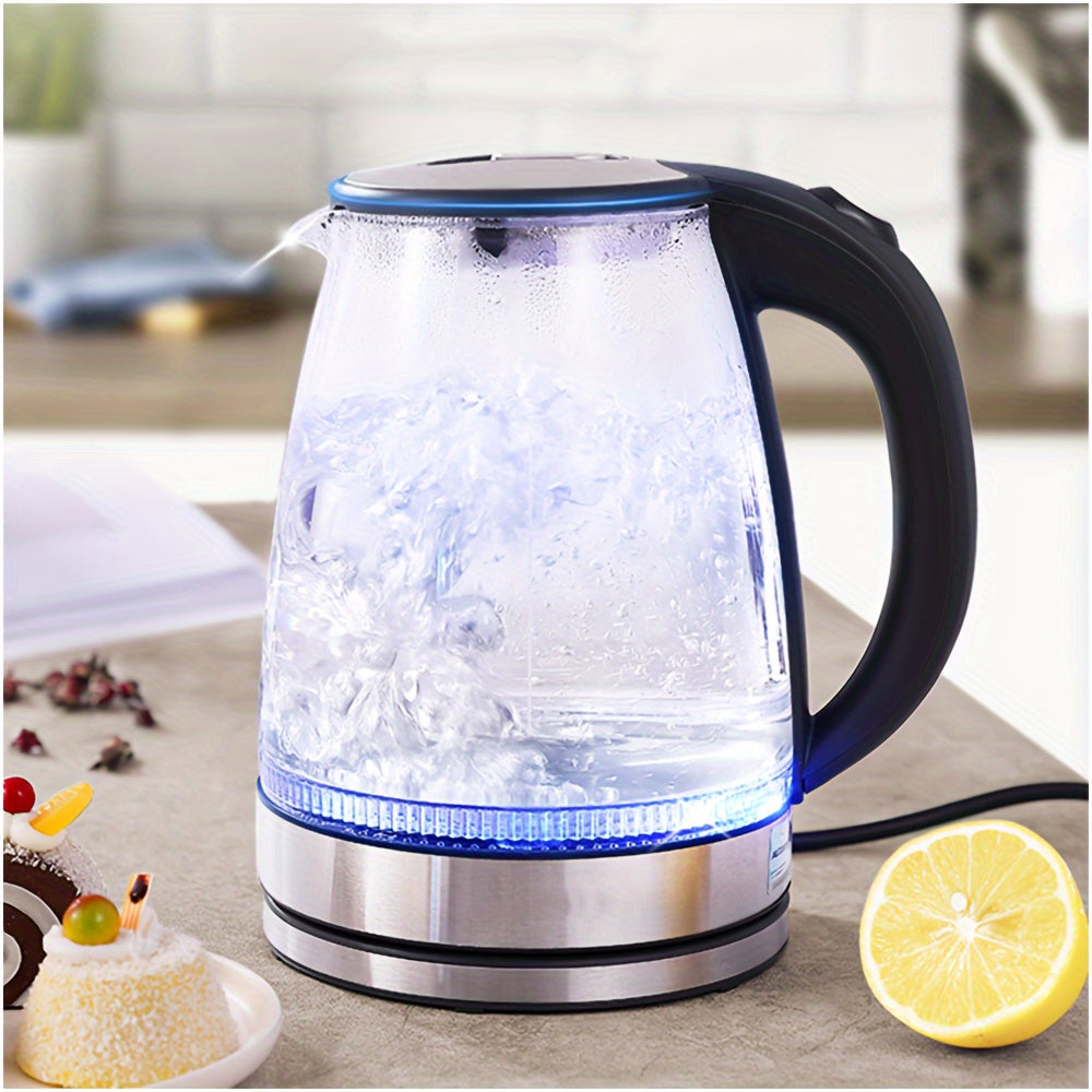 AquaElegance Luxury Glass Electric Kettle | Rapid Boil 2L with LED Light, Automatic Shut-Off and Dry Boil Protection for Safe and Stylish Use in the Kitchen
