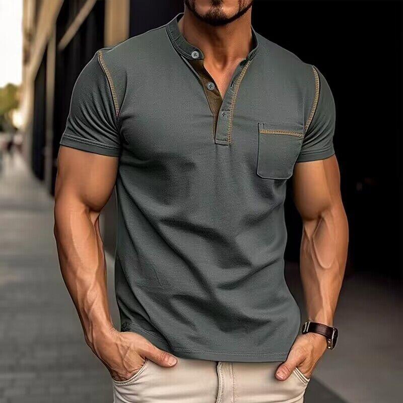 Image of Arlo | Men's Button-Down Henley T-Shirt