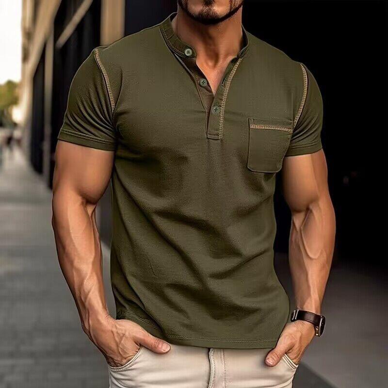 Image of Arlo | Men's Button-Down Henley T-Shirt