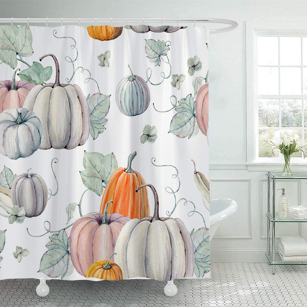 Artistic Pumpkin Print Shower Curtain