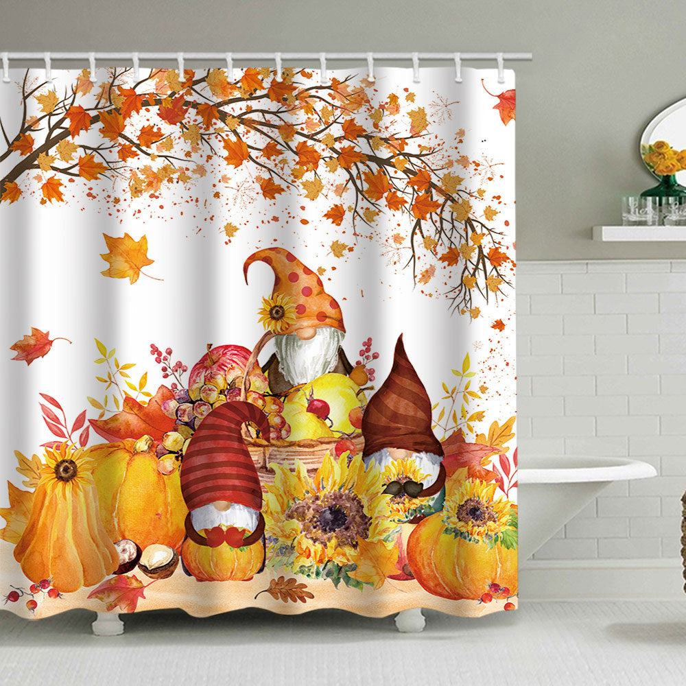 Artistic Pumpkin Print Shower Curtain
