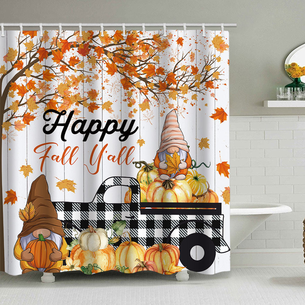 Artistic Pumpkin Print Shower Curtain
